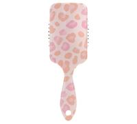 Soft Pink Leopard Fur Print gentle detangling hair brushed scalp massager for hair growth with Ergonomic handle cepillo para cabello de mujer
