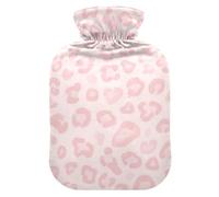 Soft Pink Leopard Print hot Water Bottle with Soft Cover, 2L Warm Water Bottle for Bed for ( Scenario), (Scenario), Bolsa de agua Caliente para el Dolor
