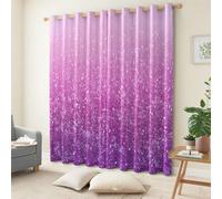 Soft Pink-Purple Curtains Eyelet - Thermal Insulated Blackout 2 Panels Modern Shimmering Gradient Elegant Curtains Teens Adult Women, Window Drapes for Bedroom Living Room 29.5" x 65.4" (W x L)