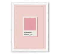 Soft Pink Swatch Minimalist Framed Wall Art Print A2 (59.4×42cm) White, Wall Decor for Living Room, Bedroom, Office & Home, Ready to Hang, Art Gift