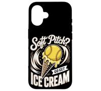 Soft Pitch Go Get Ice Cream Softball Players Case for iPhone 16