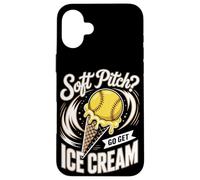 Soft Pitch Go Get Ice Cream Softball Players Case for iPhone 16 Plus