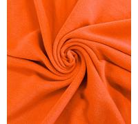Soft Plain Fleece Fabric, 300g/m2, 100% Polyester, Anti-Pilled, Lightweight Brushed Material, Many Colours Available (Orange, Sample)