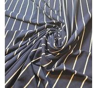 Soft Plain/Printed Cotton Jersey Stretch Knit T Shirt Baby Grow Craft Fabric Material 58'' - 150 cm Wide Sold As 1 Meter Pre - Cut Lengths (Navy Cream Stripe) (LP101)