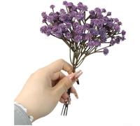 Soft Plastic Baby's Breath Flowers 21cm Flexible Stems(Deep purple) | Lifelike texture, natural color gradients, soft plastic material, 21cm length, for ideal for elegant home accents