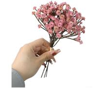 Soft Plastic Baby's Breath Flowers 21cm Flexible Stems(Pink) | Lifelike texture, natural color gradients, soft plastic material, 21cm length, for ideal for elegant home accents