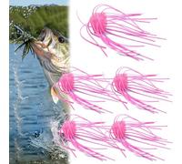 Soft Plastic Dice Baits for Tournament Bass Fishing, 5pcs Finesse Fuzz Dice Lure with Moving Legs, Slow Sink Sight Fishing Lures for Clear Water and Streams, Essential Tackle Gift for Anglers (Pink)