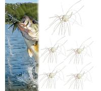 Soft Plastic Dice Baits for Tournament Bass Fishing, 5pcs Finesse Fuzz Dice Lure with Moving Legs, Slow Sink Sight Fishing Lures for Clear Water and Streams, Essential Tackle Gift for Anglers (White)