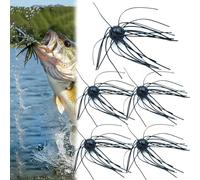 Soft Plastic Dice Baits for Tournament Bass Fishing, 5pcs Finesse Fuzz Dice Lure with Moving Legs, Slow Sink Sight Fishing Lures for Clear Water and Streams, Essential Tackle Gift for Anglers (Black)