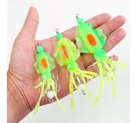 Soft Plastic Glow Octopus Squid Lure With Double Layer Hook System To Maximize Strike Response And Secure Bait Presentation In Various Waters(A)