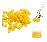 Soft Plastic Lures Fake Bait Artificial Pop Up Sweetcorn (50 Pcs) 50 Pcs Corn Fishing Lures, Fake Corn Soft Baits Simulation Carp Lures Fake Baits Simulation Carp Fishing Lure
