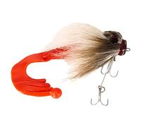Soft Plastic Lures, Fishing Artificial Lure Deer Hair Mouse Lure Soft Grub Shallow Hooks Big Pike Bait 85g White