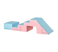 HOMCOM Soft Play Set, 2 Piece Climb and Crawl, for 1-3 Years, Multicoloured | Toddler Soft Play Equipment