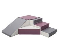 Soft play, slide, stairs,EPS styrofaom+PE foam, indoor, outdoor, set, kids, baby (colour: white, grey, purple)