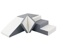 Soft play, slide, stairs, foam, indoor, outdoor, set, kids, baby (colour: white,grey)