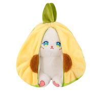 Soft Plush Avocado Bunny - Reversible Stuffed Pillow, Capybara Toy | Cute Animal Companion For Kids Room Decor, Small Huggable Toy For Girls Boys, Bedtime Cuddle Gift For Children Nap Comfort