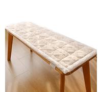Soft Plush Bench Cushion with Ties Comfortable Seat Pad for Bay Window Piano and Furniture White 35x180cm Perfect for Home Decor and Relaxation