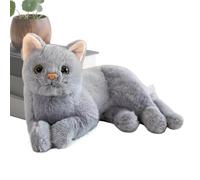 Soft Plush Cat - Soft Realistic Toy, 30cm Kitten Stuffed Doll for Comfort, Throw Pillow Kit, Cuddly Feline Design with Velvet Touch Build, Emotional Stuffed Tool for Nap Time Snuggling Boredom Relief