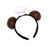 Soft Plush Chefs Bear Ears Headbands For Kids Role Play Costume Parties Accessory Costume Hairband Easy To Wash Baby Hat Headbands Plush