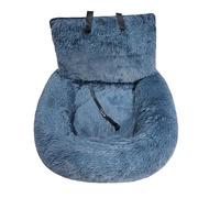 Soft Plush Dog Car Seat - Detachable Plush Pet Car Travel Bed | Soft Plush Dog Booster Seat | Pet Safety Car Carrier And Seat | Washable Dog Car Travel Carrier Bed With Leash And Strap For Front And B