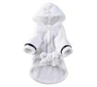 Soft Plush Dog Hooded Pajamas Autumn Winter Warm Fleece Pet Pajamas Chihuahua Pug Yorkshire Terrier Lightweight Jacket,WHITE,M
