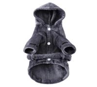Soft Plush Dog Hooded Pajamas Autumn Winter Warm Fleece Pet Pajamas Chihuahua Pug Yorkshire Terrier Lightweight Jacket,GRAY,M