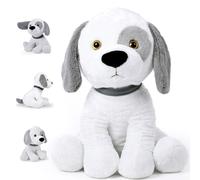Soft Plush Dog White/Grey 58cm
