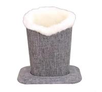 Soft Plush Eyeglasses Holder with Anti-Scratch Lining for Home Office Desk Nightstand Use Fits Most Standard Eyewear (PU silver)