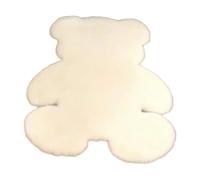 Soft Plush Faux Rabbit Fur Bear Rug, 70x90cm Non-Slip Shag Mat, Cute Beige Accent Carpet for Kids Room, Nursery, Bedroom Decor