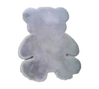 Soft Plush Faux Rabbit Fur Bear Rug, 70x90cm Non-Slip Shag Mat, Cute Grey Accent Carpet for Kids Room, Nursery, Bedroom Decor