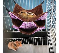 Soft Plush Hammock Bed for Hamsters, Small Pet Hanging Bed, Colorful Canvas Sleeping Bag for Sugar Glider Squirrel and Other (Purple)