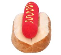 Soft Plush Hot Dog Toy with Detachable Sausage Sound for Cats Dogs, Relieves Loneliness, 5.5x3.1x2.8in, Pet Toy