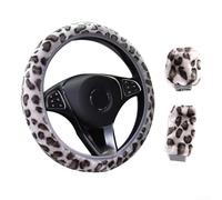 Soft Plush Leopard Print Car Steering Wheel Cover Non Slip, Warm and Fluffy