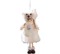 Soft Plush Mesh Yarn Christmas Angel Ornament For Hanging On Trees, Designed To Add Festive Charm And Seasonal Atmosphere(White)