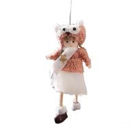 Soft Plush Mesh Yarn Christmas Angel Ornament For Hanging On Trees, Designed To Add Festive Charm And Seasonal Atmosphere(Pink)