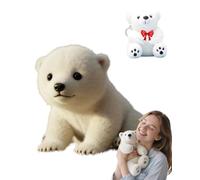 Soft Plush Polar Bear Stuffed Animal Toy with Premium Silky Fur - Cuddly Gift for Kids, Christmas Decor and Collectors, Huggable Arctic Friend