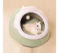 Soft Plush Rabbit Bed - Cozy Sleeping House Nest & Play Tent for Bunnies Small Pets (Dinosaur,S)