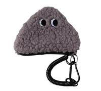 Soft Plush Rice Ball Change Purse with Zippers and Lanyard Design Coin Bag Great for Shopping and Organizing Small Items Stylish Blue Design