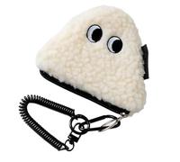 Soft Plush Rice Ball Change Purse with Zippers and Lanyard Design Coin Bag Great for Shopping and Organizing Small Items Onigiri Coin Purse
