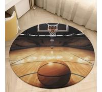 Soft Plush Round Area Rug 2' Thin 0.2" Low Pile Coral Velvet Non-Slip Basketball Circle Rugs Carpet Absorbent Quick-Dry Door Mat for Entryway Bathroom Living Room Bedroom Decor