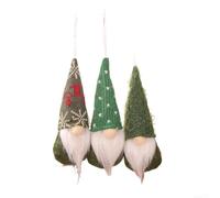 Soft Plush Scandinavian Santa Decor 17cm Hanging Set(Green Suit Dude)