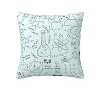 Soft Plush Throw Pillow Cover For Couch, With Double-Sided Print, Chemistry Print, Square Decorative Cushion Case, Machine Washable Pillowcase With Hidden Zipper, No Pilling Pillow Sham For Home Decor