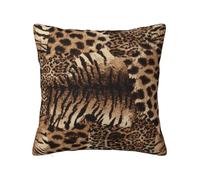 Soft Plush Throw Pillow Cover For Couch, With Double-Sided Print, Leopard, Square Decorative Cushion Case, Machine Washable Pillowcase With Hidden Zipper, No Pilling Pillow Sham For Home Decor