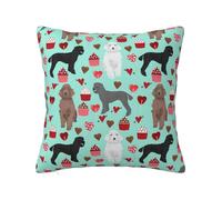 Soft Plush Throw Pillow Cover For Couch, With Double-Sided Print, Poodles Dogs, Square Decorative Cushion Case, Machine Washable Pillowcase With Hidden Zipper, No Pilling Pillow Sham For Home Decor