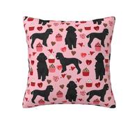 Soft Plush Throw Pillow Cover For Couch, With Double-Sided Print, Poodles Dogs, Square Decorative Cushion Case, Machine Washable Pillowcase With Hidden Zipper, No Pilling Pillow Sham For Home Decor