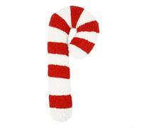 Soft Plush Throw Pillow for Sofa Bed Festive Soft Plush Throw | Short-staple lambswool feel, skin-friendly touch, red white candy design, holiday centerpiece, cozy decor