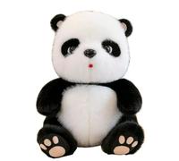 Soft Plush Toy Panda Doll - 35cm Stuffed Cartoon Animal with Round Eyes and Cute Paw Details, Fluffy Black and White Plushie for Kids and Adults, Adorable Decorative Doll for Sofa and Bedroom