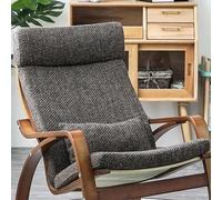 Soft Poang Chair Cushions Replacement1 Piece Thick Padded Armchair Cushion with Removable Cover NonSlip Rocking Design Comfortable Cotton in Burlap Brown