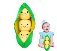 Soft Pod Stuffed Pillow, Home Decor Pod Plush Pillow, Contains Three Detachable Plush Peas Rich Expressions, Children's Fun Dolls, Not Easy to Deform, for Room Sofa Decor, Car Decoration