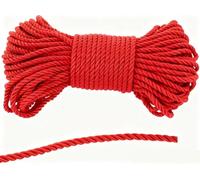 Soft Polyester Rope Cord, 10 M/33 Feet 8MM All Purpose Craft Cord Nylon Rope Natural Twisted Durable Long Ropes (red)